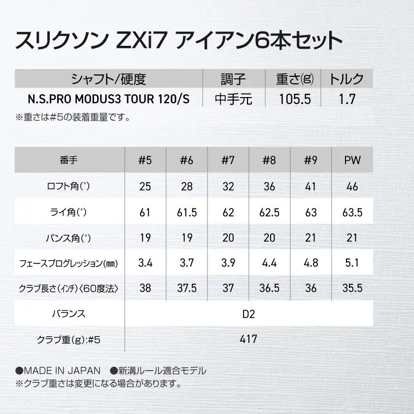 スリクソン ZXi7 アイアン6本セット スチールシャフト 【MODUS3 120/S】≪2024年モデル≫_ZM-C704-M120_(都城市) ゴルフクラブ　ダンロップ　スリクソン　 ZXi　アイ