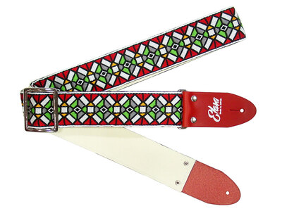【ギターストラップ】 Elara Straps Stained Glass Red(Red)　ギター　ベース　アコースティックギター　アコギ　エレキギター　エレキ　ギターストラップ　ベースストラップ　エララストラップ