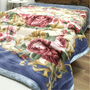 【シングルサイズ】吸湿発熱ふんわりアクリル2枚合わせ毛布 ブルー1枚  M-6701-BL