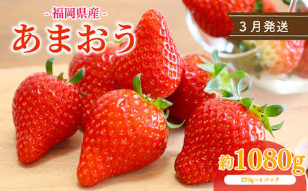 【2026年3月発送】 苺 あまおう 1080g (270g×4P) いちご ｜あまおう 福岡県産 福岡 川崎 OKI