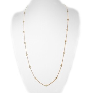 K18ピンクゴールド「2カラット」ステーションダイヤネックレス【2ct-90-3】