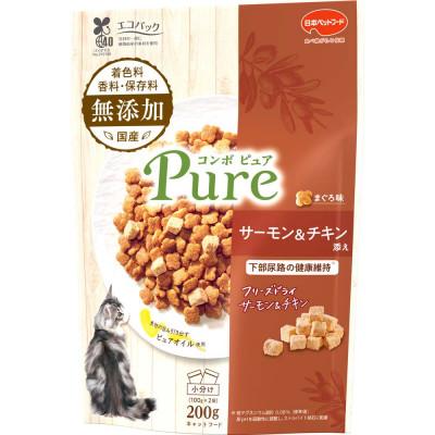 ふるさと納税 袋井市 コンボ ピュア キャット まぐろ味・サーモン&amp;チキン添え 200g×12袋