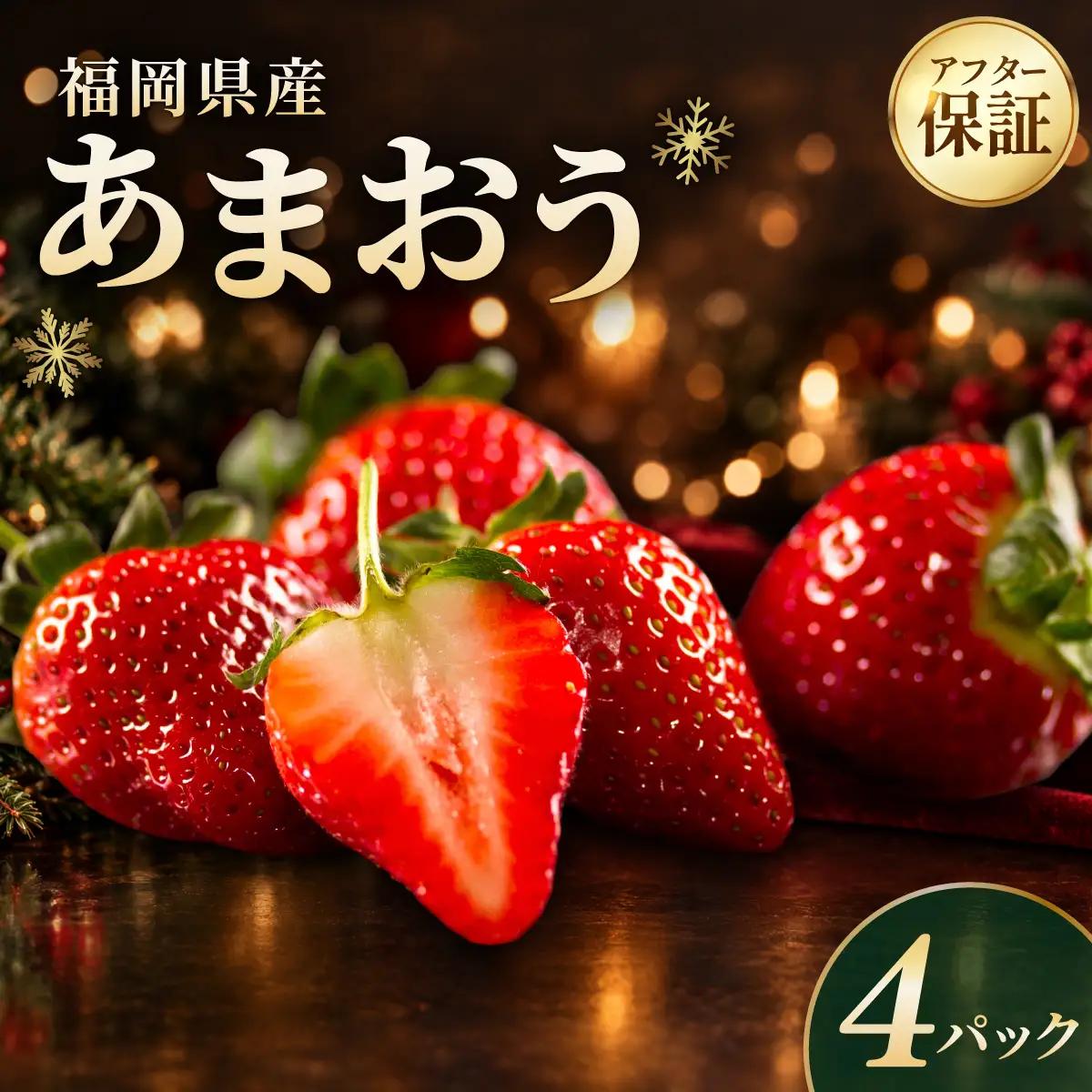 福岡県産あまおう4パック（約250g×4パック）