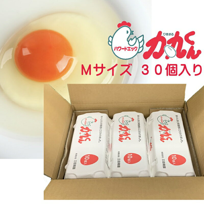 【ふるさと納税】パワードエッグ力丸くん　Mサイズ30個 【コクのあるおいしい卵　鶏の健康とたまごのおいしさに徹底的にこだわりました 栃木県 足利市 】 F7Z-394