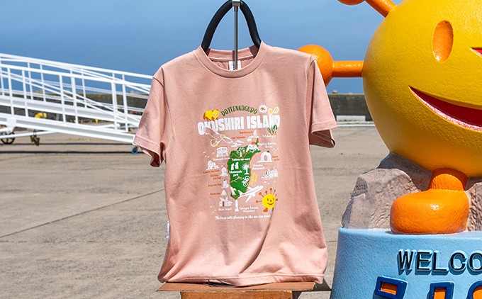 うにまるTシャツ (奥尻MAPデザイン) 奥尻島 ゆるキャラ 選べるサイズ・カラ― ユニセックス 半袖 | 北海道 奥尻町