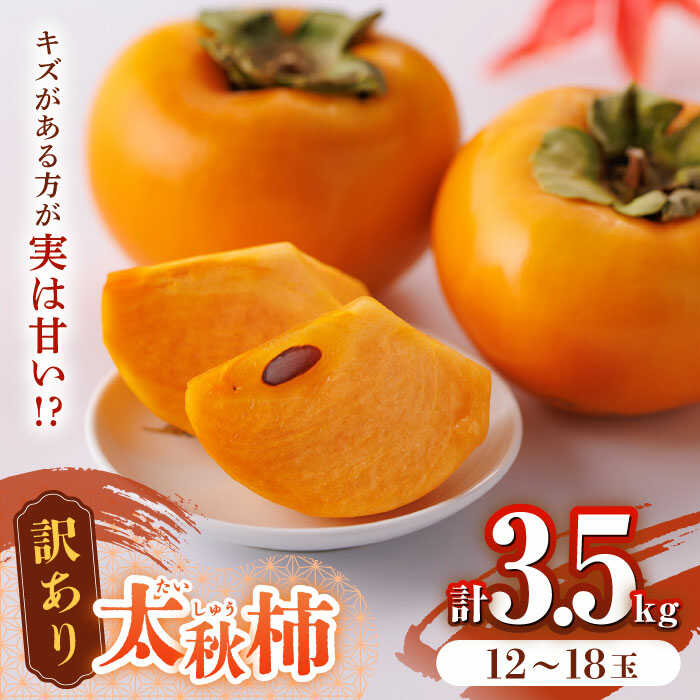 【ふるさと納税】【先行予約】【10月下旬より順次発送】【訳あり】太秋柿 約3.5kg 家庭用 甘柿 柿 かき 果物 フルーツ デザート スイーツ 秋の味覚 産地直送 山都町産 【大浜農園】[YCE002]