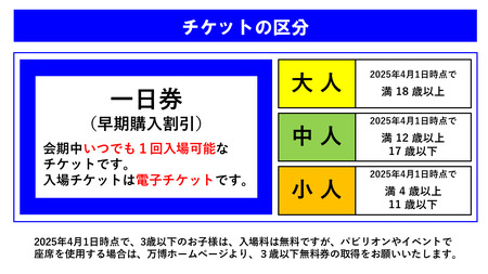 【早割一日券】（小人）大阪・関西万博　入場チケット