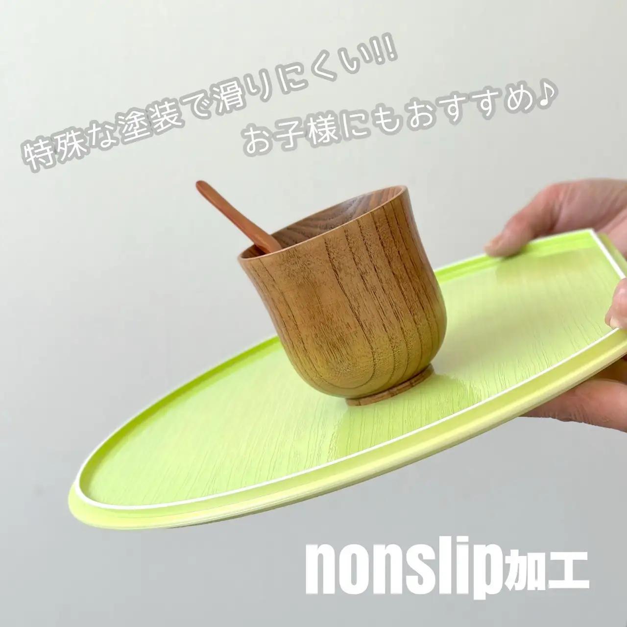 紀州漆器 半月盆 お盆 パステルカラー 約36cm オレンジ