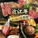 【ふるさと納税】 定期便 近江牛 食べ比べ 全4回 ( すき焼き しゃぶしゃぶ ステーキ ハンバーグ 近江牛 ブランド牛 近江牛 牛肉 贈り物 ギフト 国産 滋賀県 竜王町 赤身 霜降り 神戸牛 松阪牛 に並ぶ 日本三大和牛 ふるさと納税 )