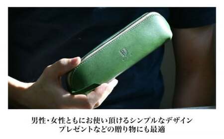 本革バゲットペンケース ノワール(黒色)　滋賀県長浜市/株式会社ブラン・クチュール[AQAY099]