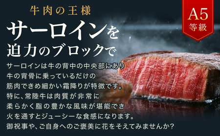 【茨城県共通返礼品】茨城県産 常陸牛A5サーロインブロック6kg ｜ 牛肉 肉 A5 サーロイン さーろいん ブロック 霜降り ステーキ すてーき 焼肉 バーベキュー 牛 柔らかい お祝い ジューシー