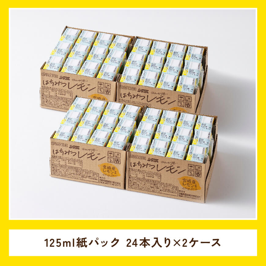 サンAはちみつレモン　125ml紙パック×24本×2ケース 【 飲料 ジュース はちみつ レモン れもん マイヤーレモン 九州産 紙パック 送料無料 】