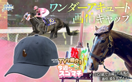 【ワンダーアキュート画伯】キャップ 【ふるさと納税 人気 おすすめ ランキング 馬 競馬 競走馬 引退馬 ワンダーアキュート 帽子 ぼうし キャップ 生活 日高 北海道 平取町 びらとり 送料無料】 BRTV202