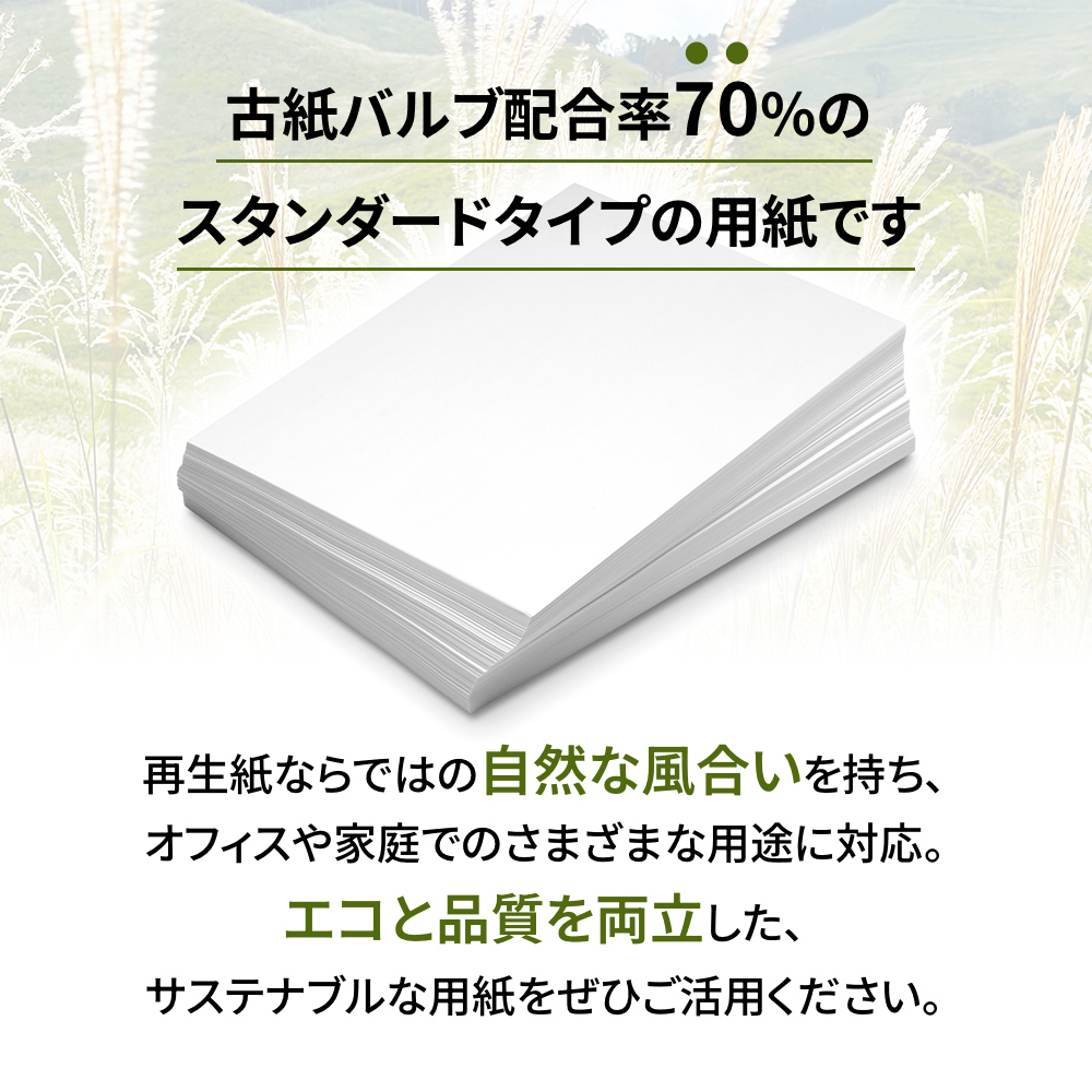 KPS-SK34 低白色再生紙　B4 500枚×5冊/1箱　合計2,500枚 複合機 印刷 送料無料 BB13