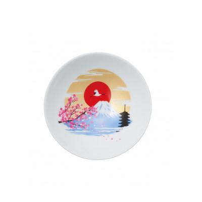 ふるさと納税 多治見市 【温度で変化する器】【美濃焼】 平盃(白)1個『冷感富士山』