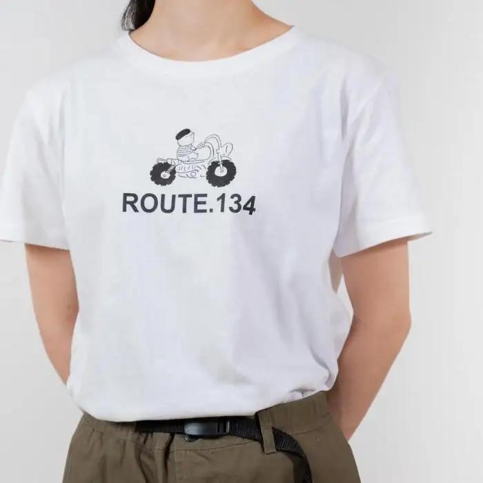 《1》【KEYMEMORY 鎌倉】ルート134イラストTシャツ WHITE