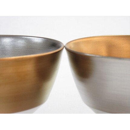 ARITA PORCELAIN LAB(アリタポーセリンラボ) ゴールド&プラチナ・ツートンペア段付飯碗 有田焼  モダン スタイリッシュ 茶碗 A50-199_イメージ3