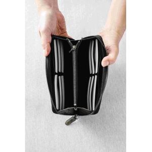 enrio　Traditionシリーズ　牛革(カーフ)　墨染　ラウンドファスナー長財布【1556991】