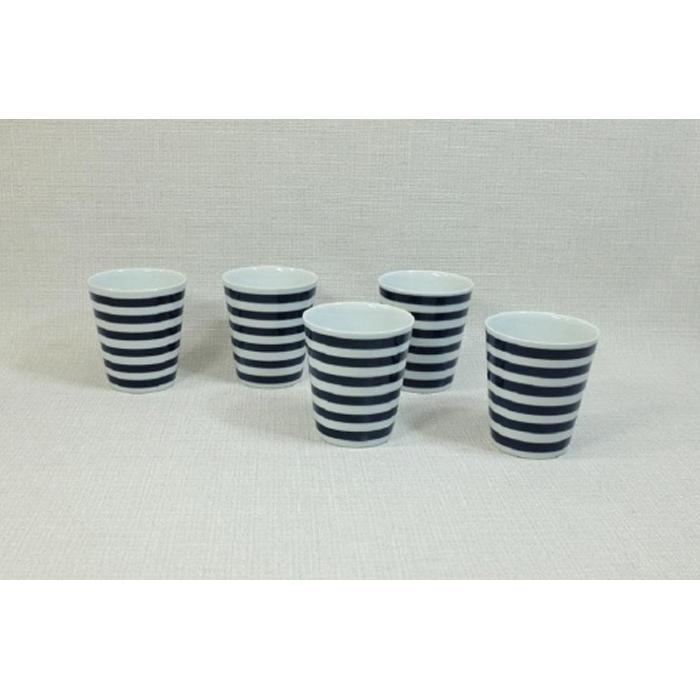 【AB583】【波佐見焼】es cup ボーダー BU〈M〉【西海陶器】5　42245