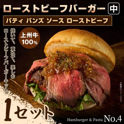 ふるさと納税 前橋市 【おうちで簡単 本格バーガー!】パティ×バンズの手作りローストビーフバーガーキット中×1セット