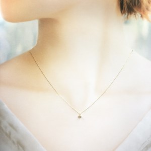 １０金イエローゴールド製 １粒 ダイヤモンド 0.08ct プチネックレス 【1449551】