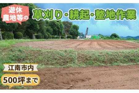 遊休農地等の草刈り・耕起・整地作業（500坪、1650平方メートルまで） ／ 除草作業 草刈り作業 代行 耕作放棄地 遊休農地 草刈り 地域密着 清掃 お手伝い 草むしり  送料無料 愛知県 No.134
