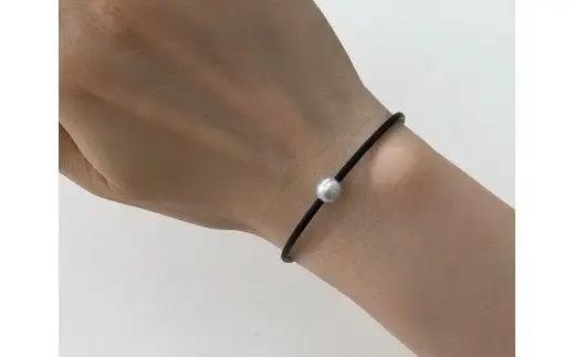 パール 革紐 ブレスレット 7.0-7.5mm 松本真珠 ブレスレット A012-068003