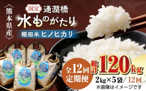 【全12回定期便】令和6年産  通潤橋 水ものがたり 棚田米 10kg (2kg×5袋) お米 白糸台地 熊本産 特別栽培米 定期便 【一般社団法人 山都町観光協会】[YAB019]