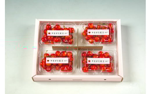 【上山産】さくらんぼ（やまがた紅王）８００ｇ（２００ｇ×４パック）特秀品　フードパック入り　0020-2509