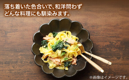 リンカ カレー皿 黒練 21cm 【カネコ小兵製陶所】美濃焼 /土岐市 食器 鉢 [MBD216-2]