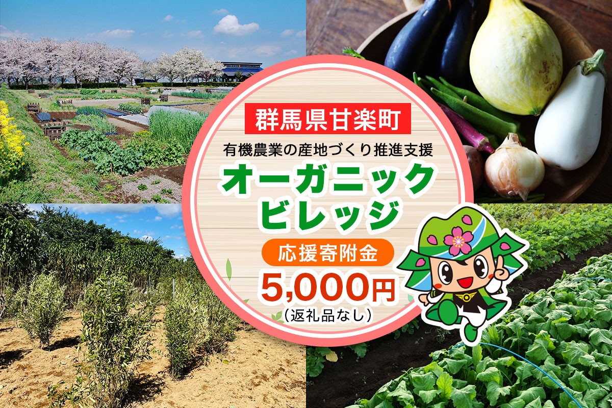 
                  [返礼品なし] 群馬県甘楽町 オーガニックビレッジ 有機農業の産地づくり推進支援 応援寄附金五千円｜応援 支援 農業 有機農業 甘楽町 群馬県 [0339]
                