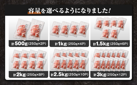 【 数量限定 】 鹿児島県産 黒豚 切り落とし 2.5kg K025-001_05 肉 豚肉 お肉 黒ぶた 豚 限定 黒豚切り落とし 小分けパック 小分け モモ ウデ 鹿児島産黒豚 うまみ 旨味 さっ