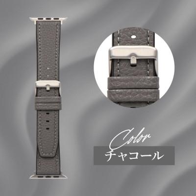 ふるさと納税 海老名市 Apple Watch(42/44/45/46/49mm)用シュリンクレザーバンド チャコールグレー