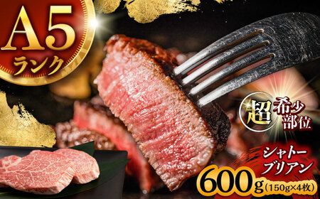 【唯一無二の贅沢！】長崎和牛 シャトーブリアン 600g(150g×4) / ヒレ ひれ ヒレステーキ ステーキ すてーき しゃとーぶりあん / 諫早市 / 野中精肉店[AHCW150]