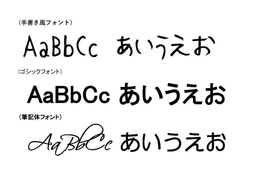 文字の種類はお選びいただけます。