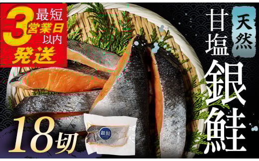 1月発送 銀鮭 3切×6パック 計18切れ 朝ごはんやお弁当に 銀鮭 18切れ 真空保存 甘塩 銀鮭 鮭 しゃけ サケ さけ ご飯のお供 朝食 真空 朝食 お弁当 おかず 小分け  F4F-2831