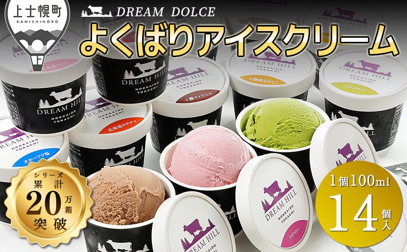 猛暑を乗り切ろう！　配送希望日指定可　ドリームヒル　よくばりアイスクリームセット＜100ml×14ヶ＞
