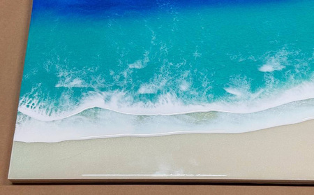 レジン波アートA3サイズ波2本【レジン海アート】A3-02