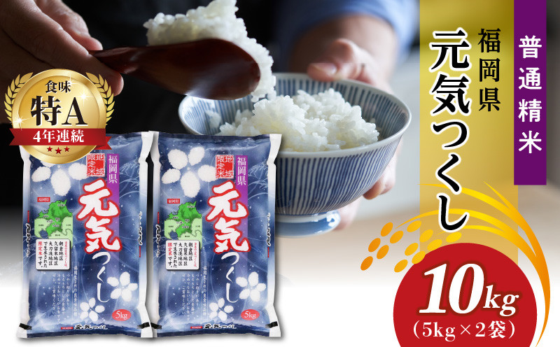 
                  令和7年産　普通精米　福岡県産元気つくし 10kg_米 お米 普通 精米 地域限定米 元気つくし 5kg×2 国産 冷めても おいしい ふっくら ご飯 おにぎり 食品 酒見糧穀 お取り寄せ お取り寄せグルメ 福岡県 久留米市 送料無料_Gr031
                