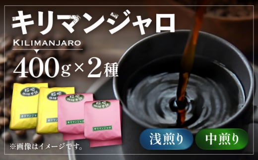 【豆でお届け】キリマンジャロ コーヒー 2種 （ 浅煎り フルーツフレーバー ＆ 中煎り チョコレートフレーバー ）《豊前市》【稲垣珈琲】珈琲 コーヒー 豆 粉 [VAS121-1]