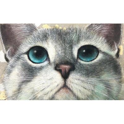 ふるさと納税 江別市 猫の肖像画　日本画(ミニアチュール)　1点