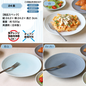 【美濃焼】 さざなみ 4形状各4枚セット 24丸皿 16丸皿 10小鉢 マグカップ 青白 瑞浪市 / JS企画 小田陶器 皿 小皿 プレート 鉢 小鉢 カップ [AZAZ144]