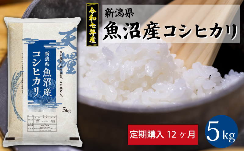新潟産コシヒカリ5kg定期便12ヶ月
