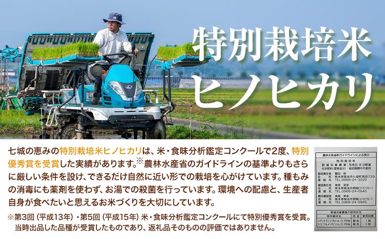 七城の恵み 詰め合わせ まるごとGreen 特別栽培米 ヒノヒカリ 2kg 肥後グリーン メロン 1玉 株式会社七城の恵み《5月上旬-5月下旬頃出荷》熊本県 菊池市 米 メロン ひのひかり つるたファ