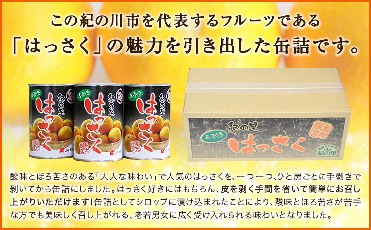 和歌山産 手剥き八朔缶詰 (450g×8缶入り) はっさく 柑橘《30日以内に出荷予定(土日祝除く)》 紀の川市厳選館 和歌山県 紀の川市 フルーツ 果物 缶詰---wsk_gsk45_90d_23_