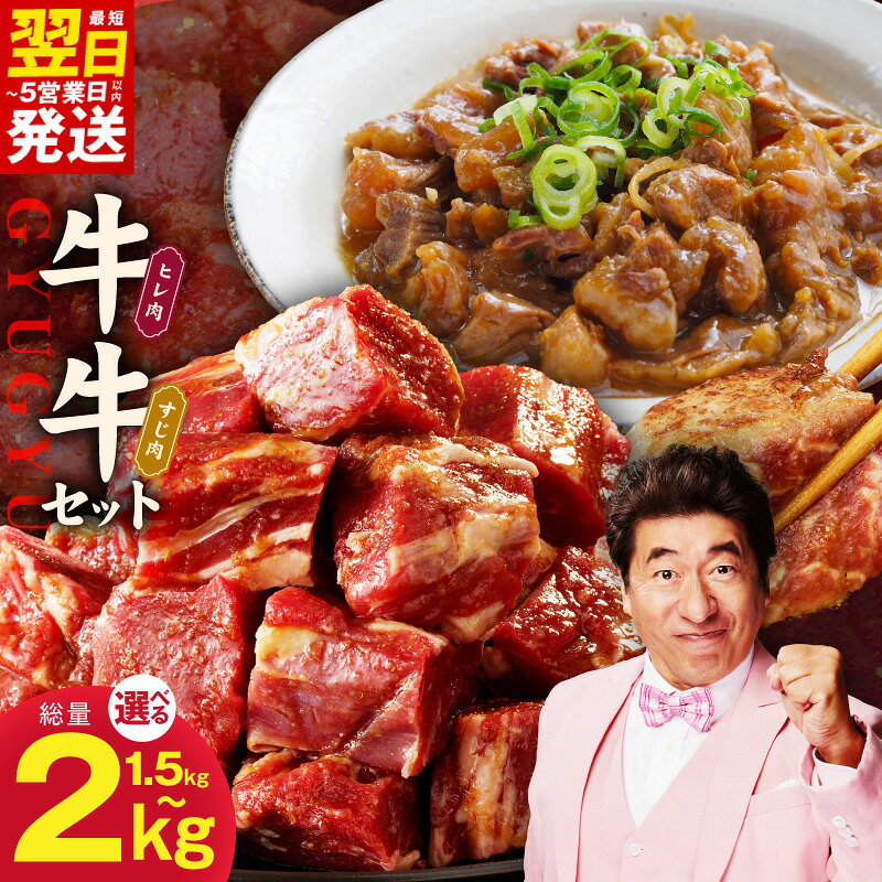【ふるさと納税】【発送月が選べる】氷温熟成 特製ダレ 牛ヒレ 牛すじ肉 セット 選べる 内容量 1.5/2kg 味付き 訳あり サイズ不揃い 小分け 冷凍 カレー 煮込み 肉の泉佐野 肉 普段使い 牛肉 熟成肉 最短 翌日発送 5営業日 泉佐野市 送料無料 年内発送
