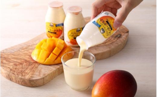 【12カ月定期便】 蒜山ジャージー飲むヨーグルトセット×12回 岡山 蒜山 真庭 乳製品 マンゴー 人気 デザート スイーツ ギフト 冷蔵 健康 【hiru-tkb022】