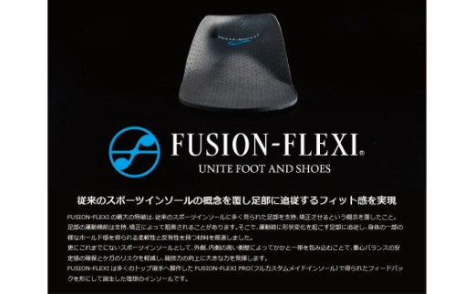 ランニング・サッカー・野球用スポーツインソール「フュージョンフレキシー」　Ｓ（23.5〜24.5cm）