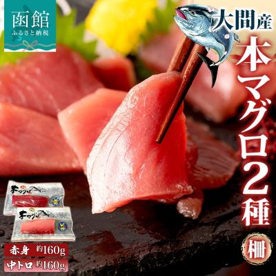 ふるさと納税 函館市 大間産 本マグロ 2種 赤身 約160g 中トロ 約160g_HD144-010