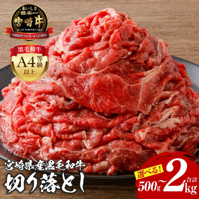 【ふるさと納税】《内容量が選べる》 宮崎牛 切り落とし 500g〜2kg スライス カレー ハヤシライス 肉野菜炒め 牛丼 国産牛 黒毛和牛 和牛 国産 宮崎県産 肉 お肉 牛肉 切り落とし牛肉 小分け パック 便利 料理 BBQ 宮崎県 宮崎市 選べる内容量《レビューキャンペーン》